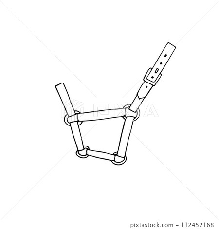 Vector hand drawn doodle sketch horse halter 112452168