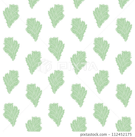 Vector seamless pattern of hand drawn salad leaf Vector seamless pattern of hand drawn salad leaf 112452175