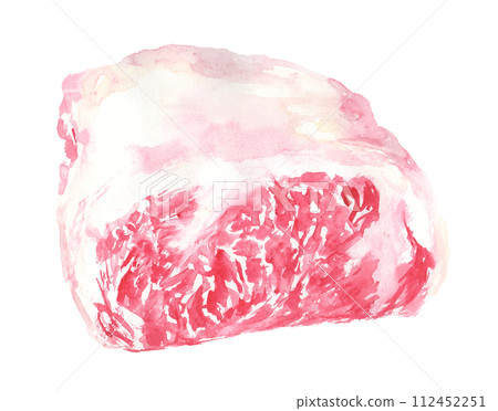 Illustration of beef sirloin painted in watercolor 112452251