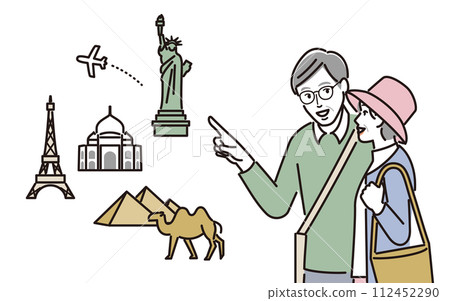 Senior couple traveling abroad Senior couple traveling abroad 112452290