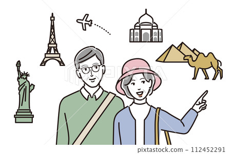 Senior couple visiting overseas tourist destinations Senior couple visiting overseas tourist destinations 112452291