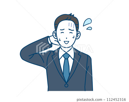 一個心煩意亂、苦笑的上班族,一個商人 一個心煩意亂、苦笑的上班族,一個商人 112452316