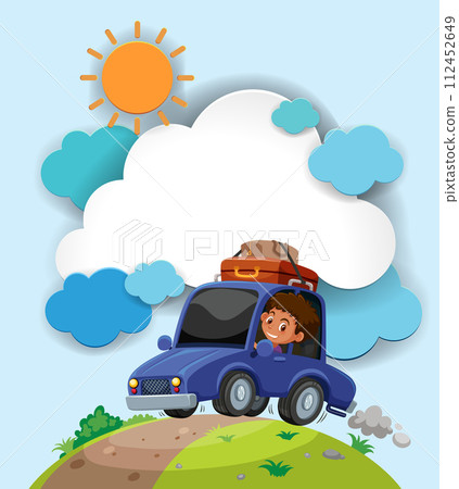 Joyful Road Trip Adventure Illustration Joyful Road Trip Adventure Illustration 112452649