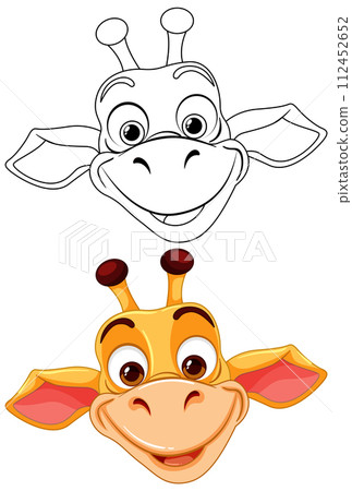 Cheerful Giraffe Cartoon Illustration Cheerful Giraffe Cartoon Illustration 112452652