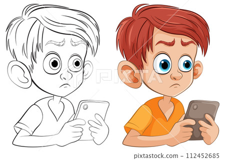 Concerned Boys with Digital Tablets 112452685