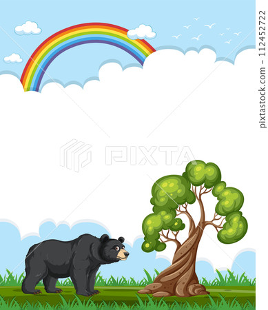 Bear Under Rainbow by the Tree Bear Under Rainbow by the Tree 112452722