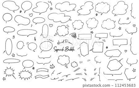 Hand drawn speech bubbles set 112453683