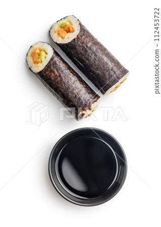 Delicious Sushi Roll With soy Sauce Delicious Sushi Roll With soy Sauce 112453722