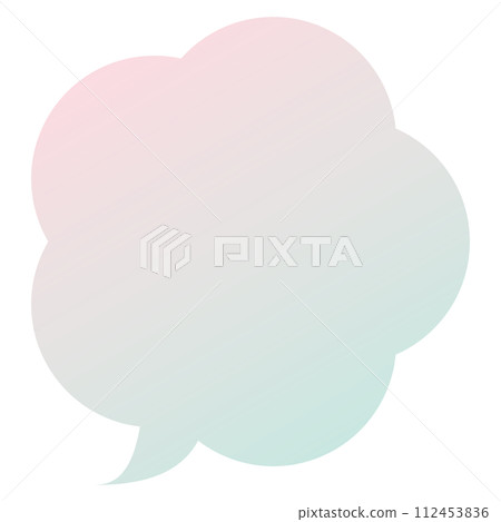Speech bubble illustration 8 [Two-color gradation of pastel colors (pink and green)] 112453836