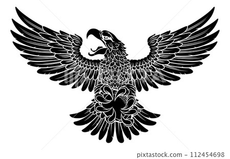 Bald Eagle Hawk Flying American Football Mascot Bald Eagle Hawk Flying American Football Mascot 112454698