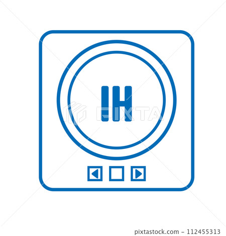 Housing/equipment IH stove cooker icon Pictogram symbol for real estate, construction, and condominiums Housing/equipment IH stove cooker icon Pictogram symbol for real estate, construction, and condominiums 112455313