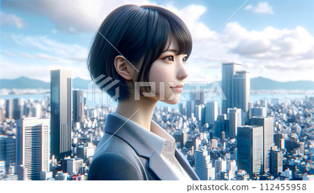 Young business woman (in town) 112455958