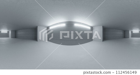 Empty room with multiple ceiling lights 360 panorama vr environment map 112456149