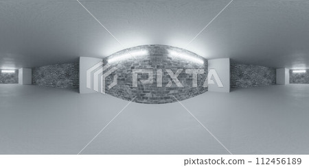 industrial design room with group of lights on wall 360 panorama vr environment map industrial design room with group of lights on wall 360 panorama vr environment map 112456189