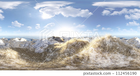 Majestic mountains and clouds under blue sky 360 panorama vr environment map 112456190