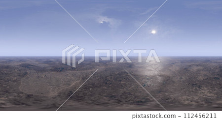 Aerial view of desert landscape with sky background 360 panorama vr environment map 112456211