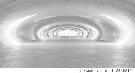 Dimly lit tunnel leading to light at end 3d render illustration Dimly lit tunnel leading to light at end 3d render illustration 112456214