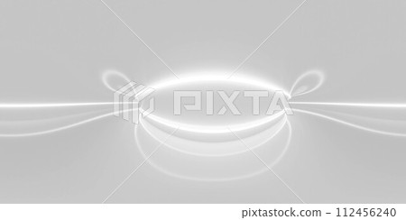 Curved white hallway on white background 360 panorama vr environment map 112456240