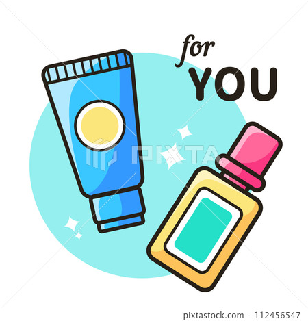 Set of cleansing cosmetics. Cream and lotion. Packaging for cosmetic products. Vector illustration in flat style. 112456547