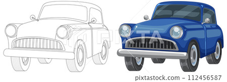 Classic Car Vector Illustration Progression Classic Car Vector Illustration Progression 112456587