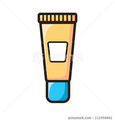 Packaging for skincare cosmetics. A tube of toothpaste. Vector illustration in flat style. Packaging for skincare cosmetics. A tube of toothpaste. Vector illustration in flat style. 112456662