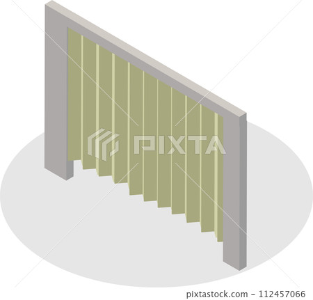 Isometric accordion curtain image material 112457066