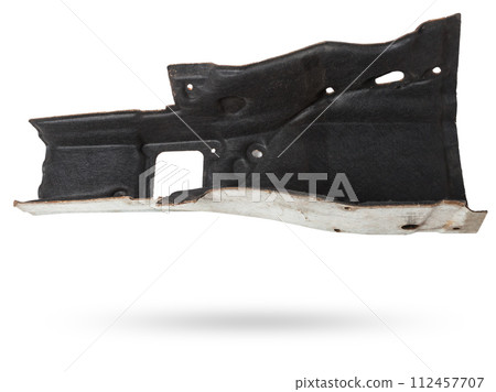 Heat shield made of felt to protect vehicle bottom from heat of the engine, and noise isolation. Car spare parts catalog. Heat shield made of felt to protect vehicle bottom from heat of the engine, and noise isolation. Car spare parts catalog. 112457707