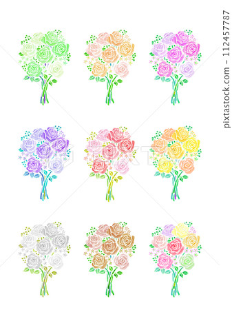 watercolor rose bouquet 112457787