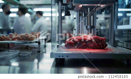 Lab grown meat. Showcasing the future of food... - Stock Illustration ...