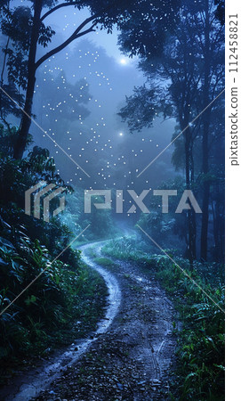 Freedom through astrology, traveling dark paths lit by stars 112458821
