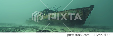 Vapor trails of an unknown compound, weaving through the air of an abandoned vessel 112459142