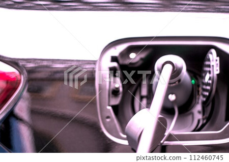 close up of car steering wheel 112460745