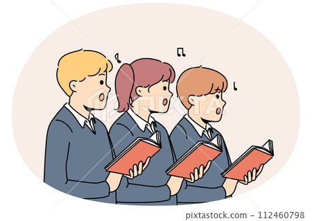 Small children sing in school choir 112460798