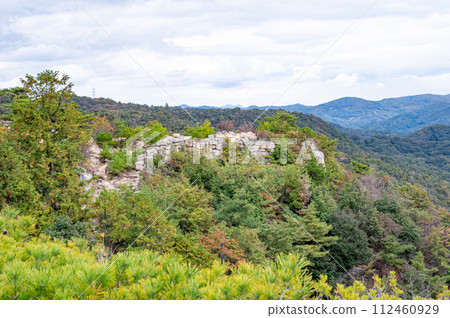 岡山縣總社市古山城、紀之城石牆、屏風石牆 112460929