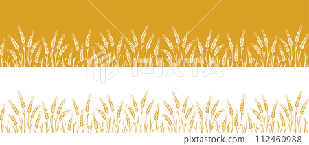 two seamless pattern stripe with wheat stalks two seamless pattern stripe with wheat stalks 112460988