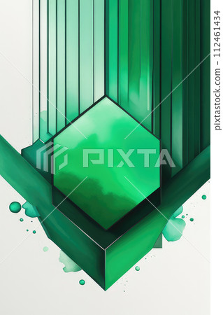 Abstract background with geometric spectral figure hexagonal frame. 112461434