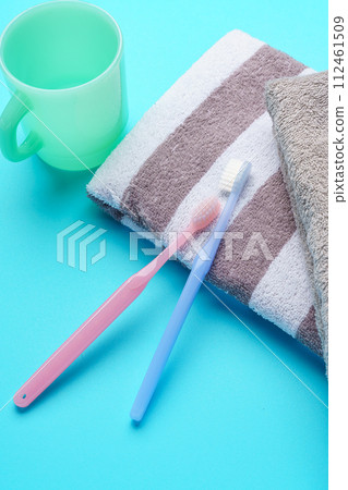 Toothbrush and towel Toothbrush and towel 112461509
