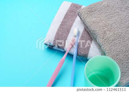 Toothbrush and towel Toothbrush and towel 112461511