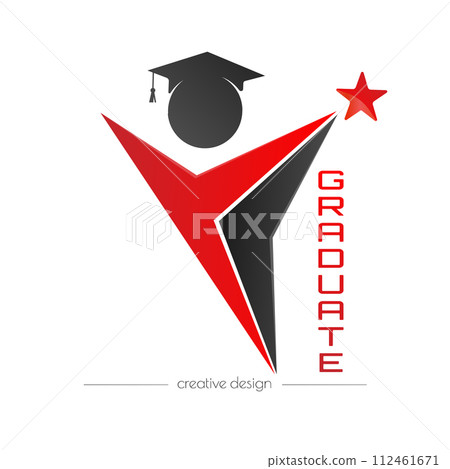 Graduate. Abstract icon for special events, posters, banners, diplomas. The idea of a creative logo 112461671