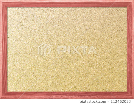 木質框架中帶有淡淺紅色邊框的精美軟木板的背景圖像 112462033