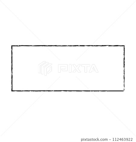 Frame rectangle elongated texture element, outline border grunge shape icon, decorative doodle for design in vector illustration 112463922