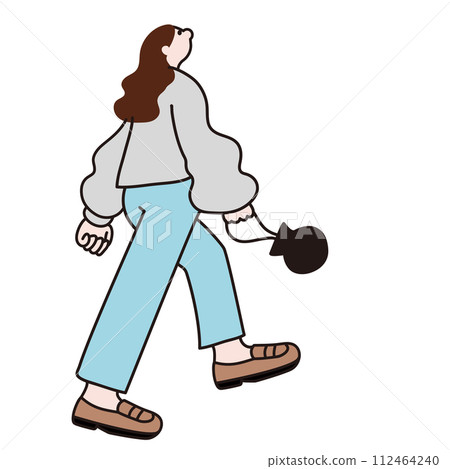 Fashionable female line drawing vector 112464240