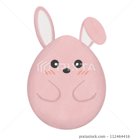 Watercolor cute pink bunny easter egg Watercolor cute pink bunny easter egg 112464416