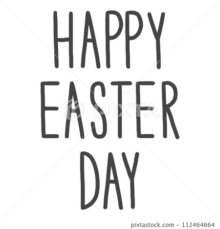 Happy easter day minimal simply font hand writing with transparent 112464664