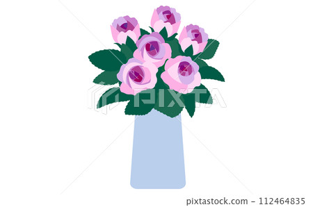 purple roses in a vase 112464835