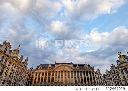 Brussels, Belgium, June 23, 2023, Clouds Adorning the Sky Above Grand Place's Historical Guildhalls 112464929