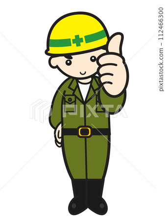 A worker doing an OK pose 112466300