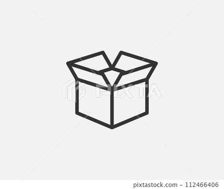 Delivery packaging vector icon. Cargo cardboard box icons. Carton package sign from line geometric shapes. 112466406