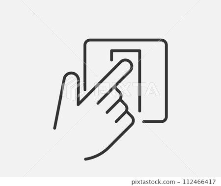Light dimmer icon line trendy design. Electricity lamp saving energy sign. Black and white flat style. Light dimmer icon line trendy design. Electricity lamp saving energy sign. Black and white flat style. 112466417