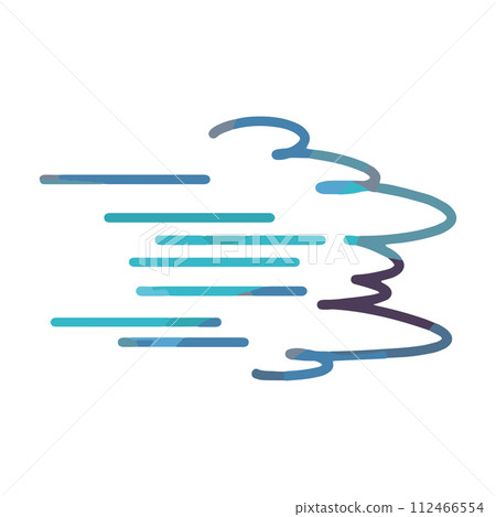 A simple color illustration of a comic sign with an image that passes by at great speed. 112466554